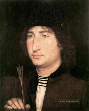  14 - Porträt von einem Mann mit einem Pfeil 1478 Niederländische Hans Memling